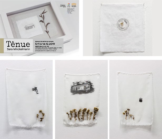 Detalhes da exposição "Tênue", de Sara Winckelmann, que ocorreu entre 05/11 e 14/12/2019.